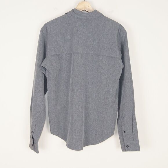 LAIRD APPAREL Limited Edition Long Sleeve Button Tech Shirt Gray Mens Stretch S - Picture 2 of 7